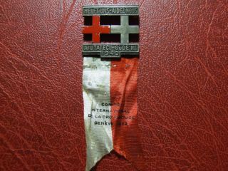 Red Cross 1940 Helft Uns Aidez Nous Very Rare Silver Pins By Huguenin