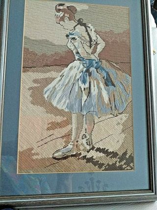 French Vintage Woolwork From Painting By Edgar Degas Rare
