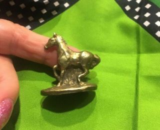Vintage Horse Miniature 1 1/2” Figurine Brass Metal Statue Decoration Rare 3