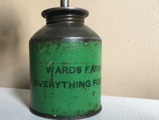 Vtg Antique Wards Farm Store Early Tractor Oil Can John Deere IH Alice 2
