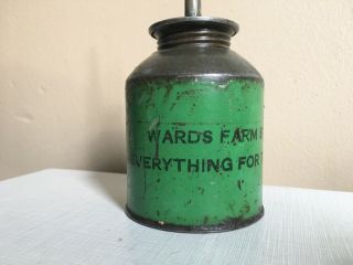 Vtg Antique Wards Farm Store Early Tractor Oil Can John Deere IH Alice 3
