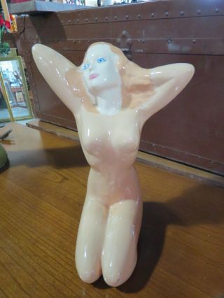 Vintage 11.  5 Nude Woman Kneeling Ceramic Figure