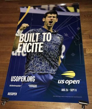 2019 Us Open Subway Poster Novak Djokovic Rare