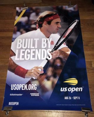 2019 Us Open Subway Poster Roger Federer Rare
