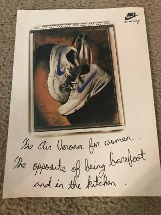 Vintage 1992 Nike Air Verona Running Shoes Poster Print Ad Women 