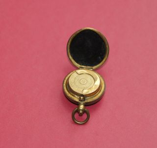 Antique Brass Sovereign Coin Holder Fob with Ring for Pocket Watch Chain 3