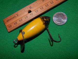 Tough Yellow/black Head Heddon Dowagiac Minnow Deep - O - Diver Crab Wiggler 1920s