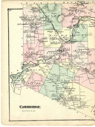 1878 Map Of Cambridge,  Vermont,  From Beers 