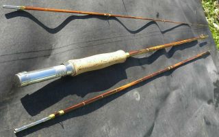 Vintage Union Hardware Company 3 Piece Hex Bamboo Fly Rod Orig.