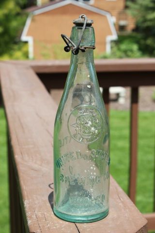 United States Brewing Co Chicago Antique Blob Top Beer Bottle