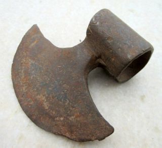 Antique Old Rare Indian Hand Forged Solid Iron Unique Wood Cutting Axe Hatchet
