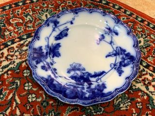 Lonsdale Royal Porcelain Flow Blue White 10 " Dinner Plate Antique Floral