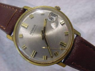 Vintage Gold Fd Large Antique Art Deco Benrus Automatic Mens Watch