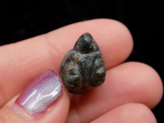 Pre - Columbian Carved Pendant Bead,  Blue Jade,  Nicoya,  Authentic