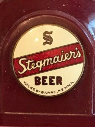 Rare Vintage 1940 ' s Stegmaier beer foam scraper holder 2