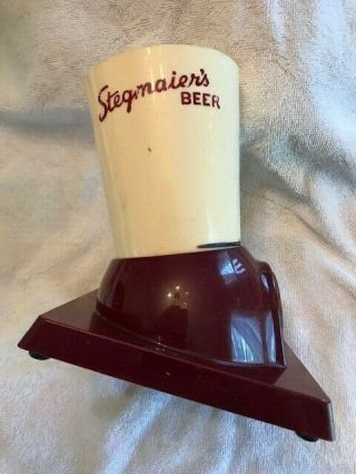 Rare Vintage 1940 ' s Stegmaier beer foam scraper holder 3