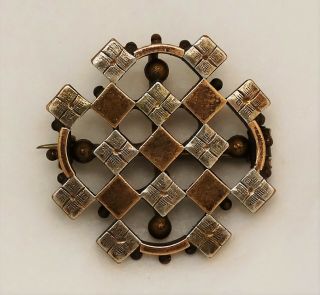 Antique Pendant Watch Pin Geometric Art Deco C - Clasp Mixed Metals