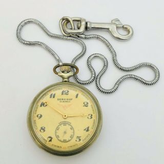 Vintage Molnija Serkisof Ussr Made Pocket Watch For Railway Workers - Run
