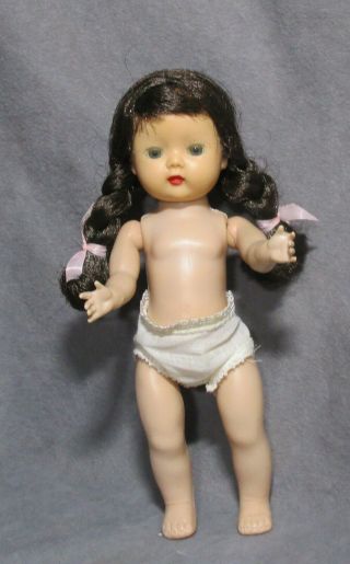 Vintage Nancy Ann Muffie Doll - Brunette Chunky Braids - Walker