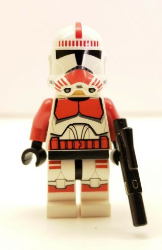Lego Shock Trooper Clone Star Wars Minifigure W/ Blaster Rare Htf
