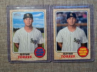 Gleyber Torres 2017 Topps Heritage Minors Rare Color Swap Variation,  Base Ny