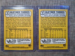 Gleyber Torres 2017 Topps Heritage Minors Rare Color Swap Variation,  Base NY 2