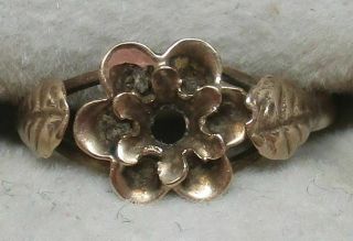 Antique Solid 14k Yellow Gold Art Deco Flower Baby/child Ring (size: 2.  5) - L@@k