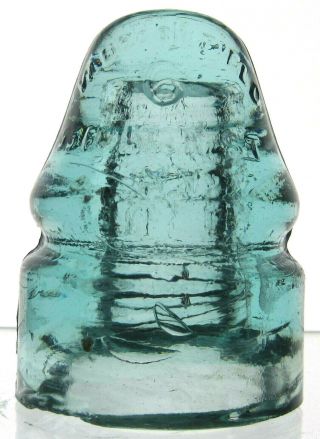 Cd 133 Light Aqua W.  Brookfield Antique Glass Telegraph Insulator " 6 " Mold Style
