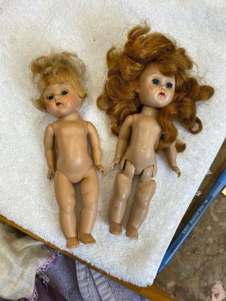 Two Vintage Vogue Ginny Dolls For Repair