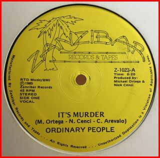 Obscure Boogie Funk 12 " Ordinary People - It 