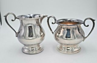 Vintage The Sheffield Silver Co.  Creamer And Sugar Bowl