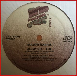 Boogie Funk 12 " Major Harris - All My Life Pop Art - Rare 