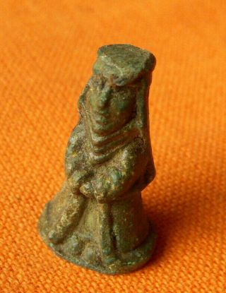 A44.  Medieval Style Bronze Figurine Of Nun