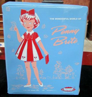 Vintage 1963 Deluxe Reading Corp.  Penny Brite 12 " Doll,  Case & Clothes