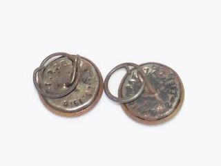 2 Antique 1900 ' s Crown Overall Embossed Brass Buttons 2