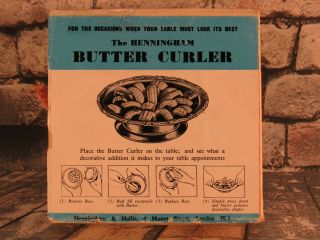 Vintage The Henningham Butter Curler Chromium Plate Made in England 2