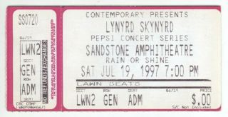 Rare Lynyrd Skynyrd 7/19/97 Shoreline Amphitheatre Ticket Stub