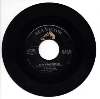 Elvis Presley 45 Rpm Teddy Bear & Loving You - Rare Variation Usa