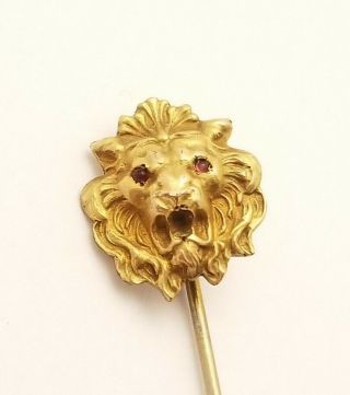 Antique Vintage Gold Filled Lion Stick Pin 7.  25cm,  1.  4 Grams