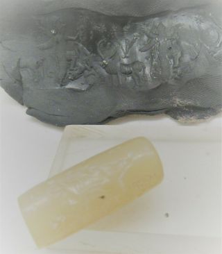 Rare Ancient Sasanian Rock Crystal Bead Seal With Impressions