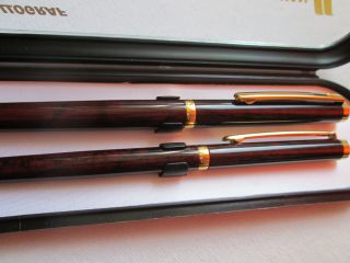 Vintage Rare Luxury German Set Of Pen And Fountain Pen Ballograf Chinese Lacquer