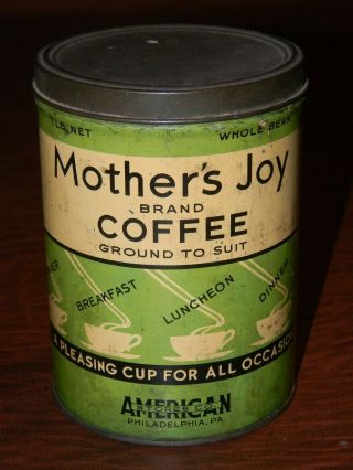 Rare Antique Coffee Tin Can Mother 