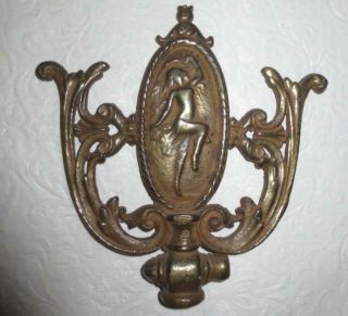 Antique Metal Ornate Art Nouveau Dancing Nude Nymph Finial Topper Large 6 " X 6 "