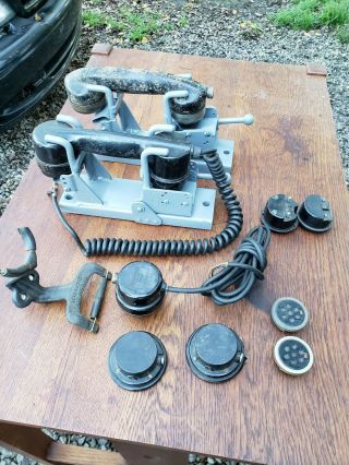 Sound Powered Telephone Handsets & Rare Western Electric Military Cradles