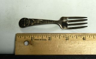 Antique Sterling Man In The Moon Baby Fork