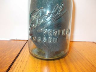 Rare Off Set Printing Vintage Blue Ball Perfect Mason Quart Jar