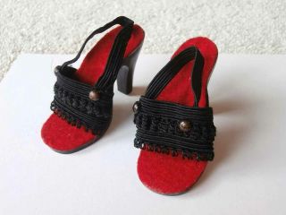 Vintage Madame Alexander Cissy Doll Black Red Open Toe Heels Fr 18 "