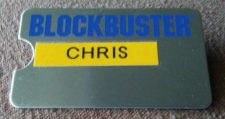 Vintage Blockbuster Video Employee Name Tag Metal Badge Rare W/ P - Touch Name