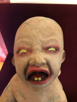 Rare Spirit Halloween 2014 Two Headed Zombie Baby Prop Life - Size Realistic 3