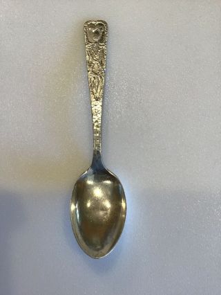 Arts And Crafts Christmas Hammered 5” Sterling Silver Souvenir Spoon